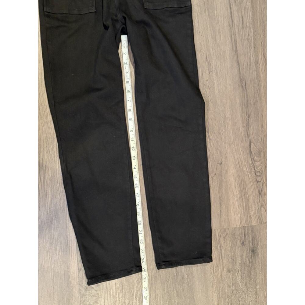 Good American Black Denim Zip-Front Collared Short Sleeve Jumpsuit M - Picture 8 of 10